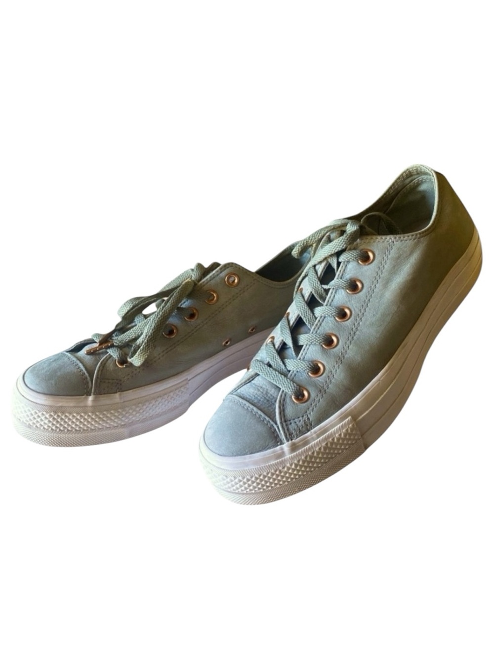 CHUCK TAYLOR NUBUCK LEATHER ALL-STAR CONVERSE PLATFORM Sneakers Low Dark Stucco…